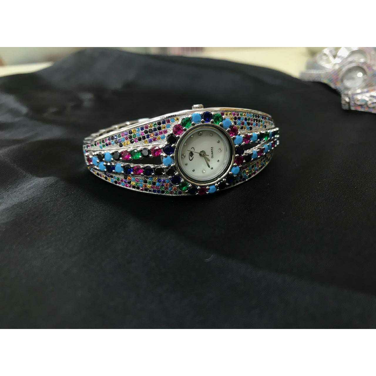 92.5 Sterling Silver Round Mini Dial Watch Ms-3879
