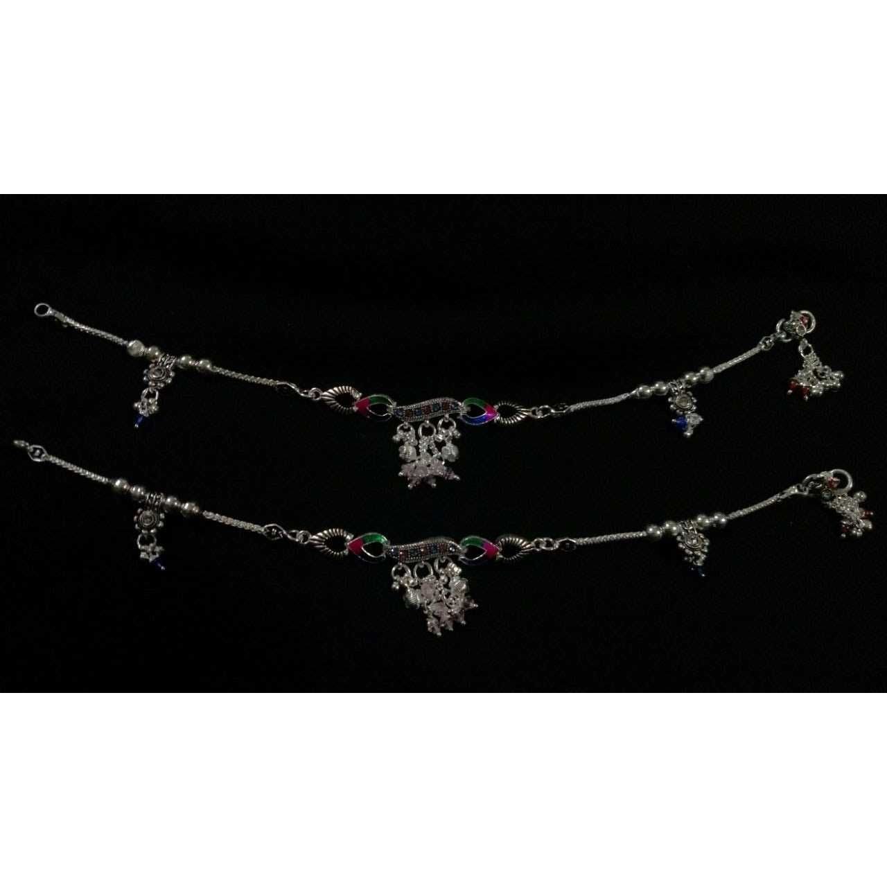 Silver Natural Indian Designer Anklet