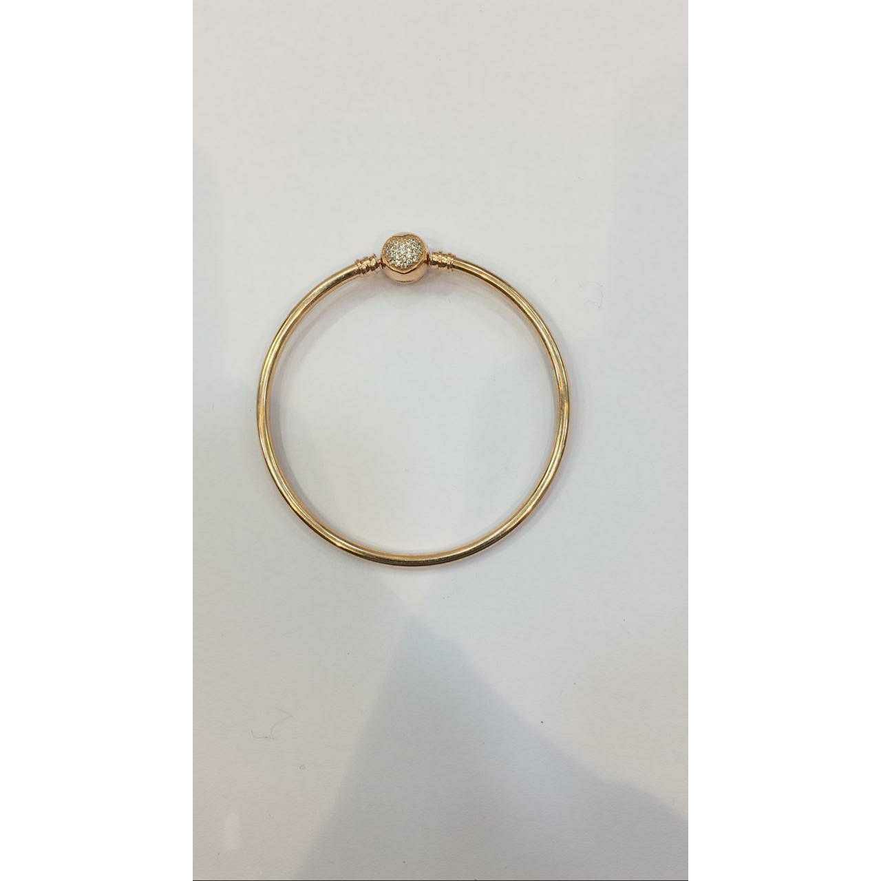 92.5 Sterling Silver Gold Finish Dimond Boll Kada(Bracelet) Ms-2659