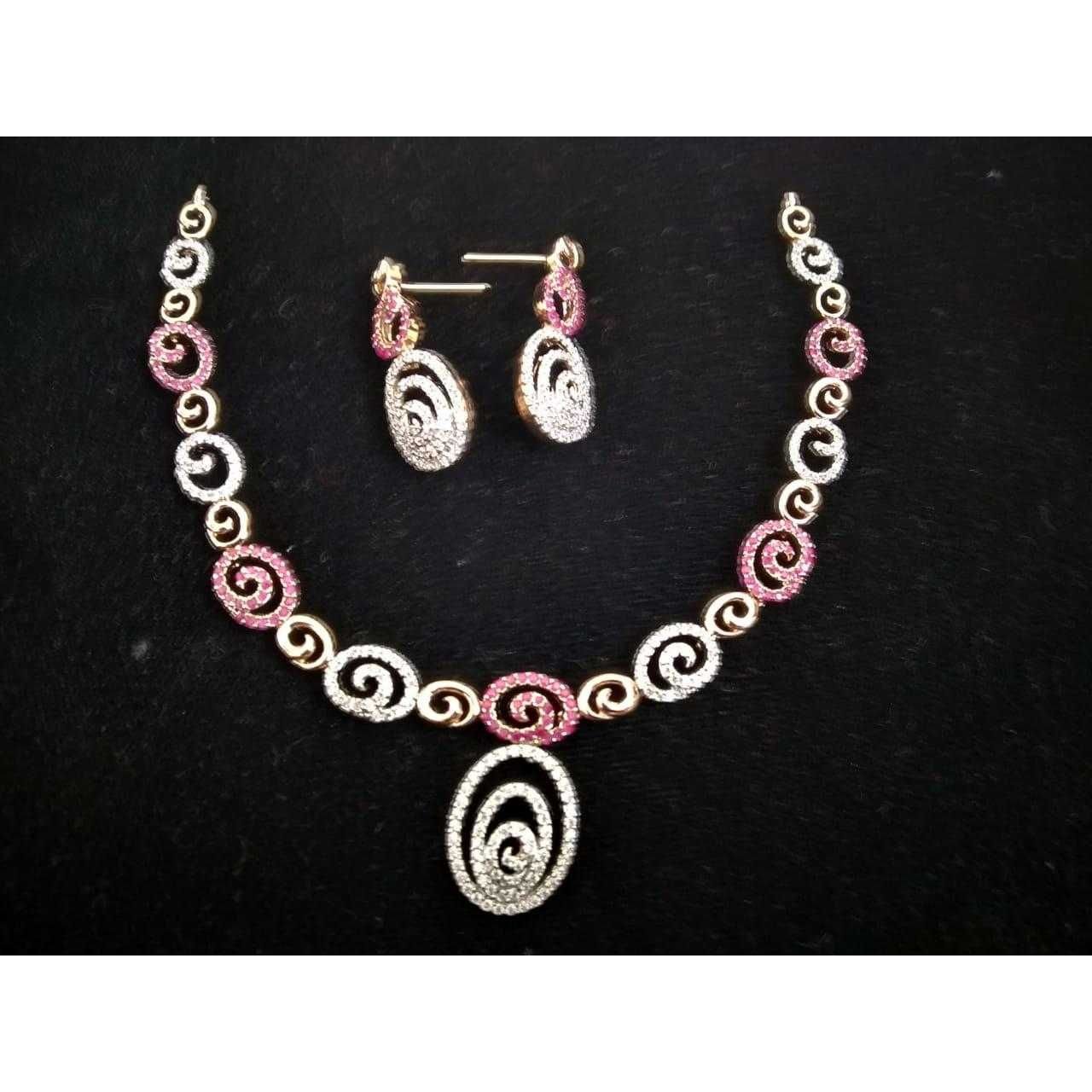 92.5 Sterling Silver Fancy Colorful Necklace Set