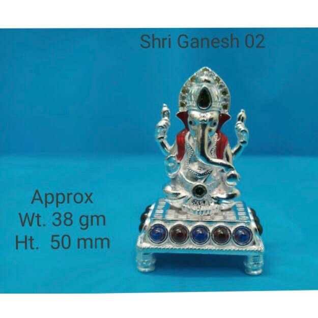 Vaccum Casting Dimond Mina Cholel Nakshi Dull Finishing Ganpatiji Murti(Bhagvan,God,Idols) Ms-2183