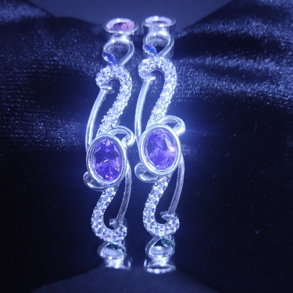 pecock dezine with oval stone micro bangle(kadli) 72