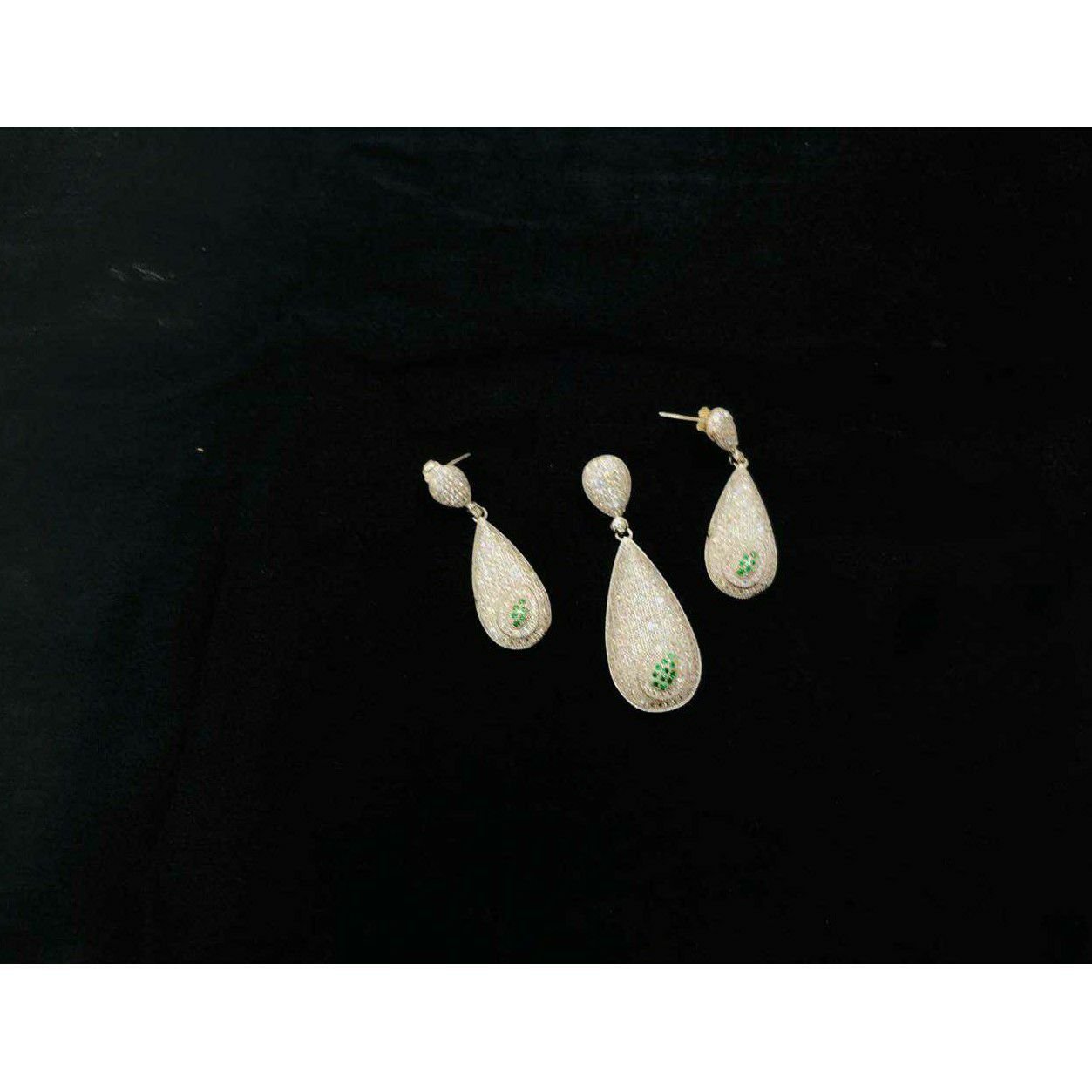 92.5 Sterling Silver Ultra Modern Pendant set Ms-3830