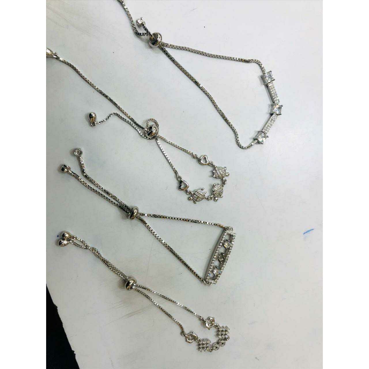 92.5 Sterling Silver Adjustable Single Box Looz Bracelet Ms-3534